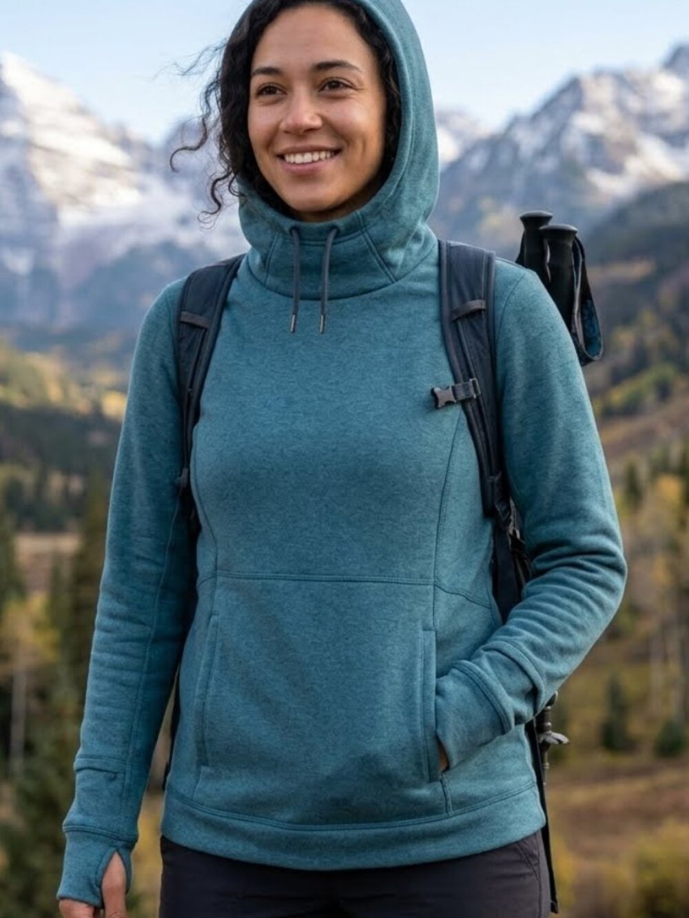 Decathlon Women's Funnel Cowl Neck Activewear Hoodie Sweatshirt Size M